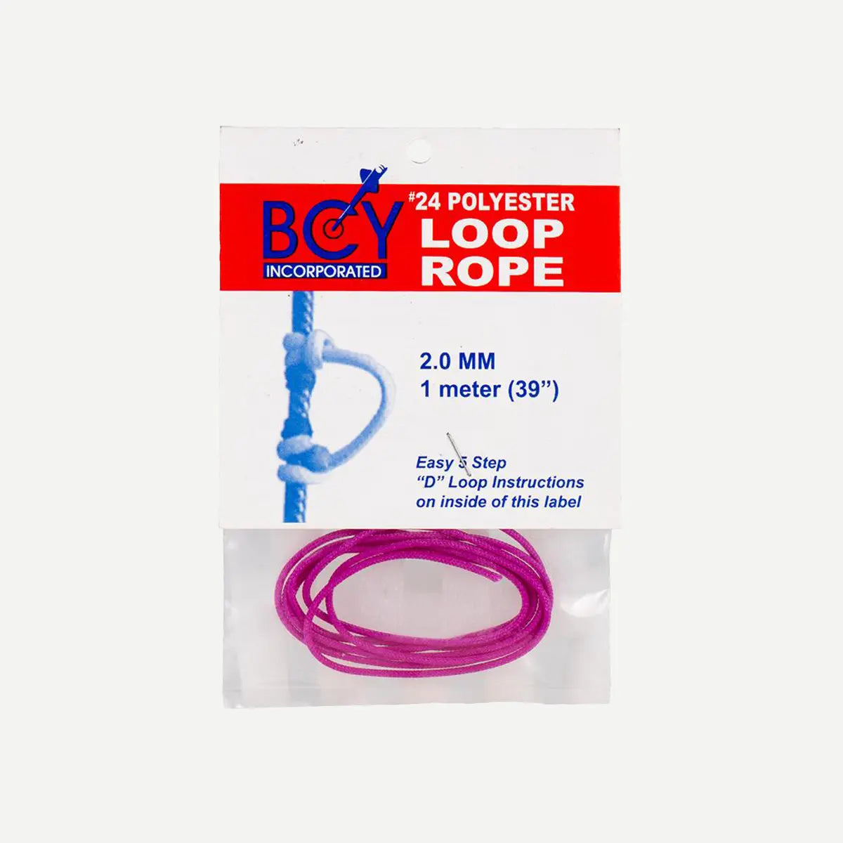 BCY #24 2.0mm 1m D Loop Rope